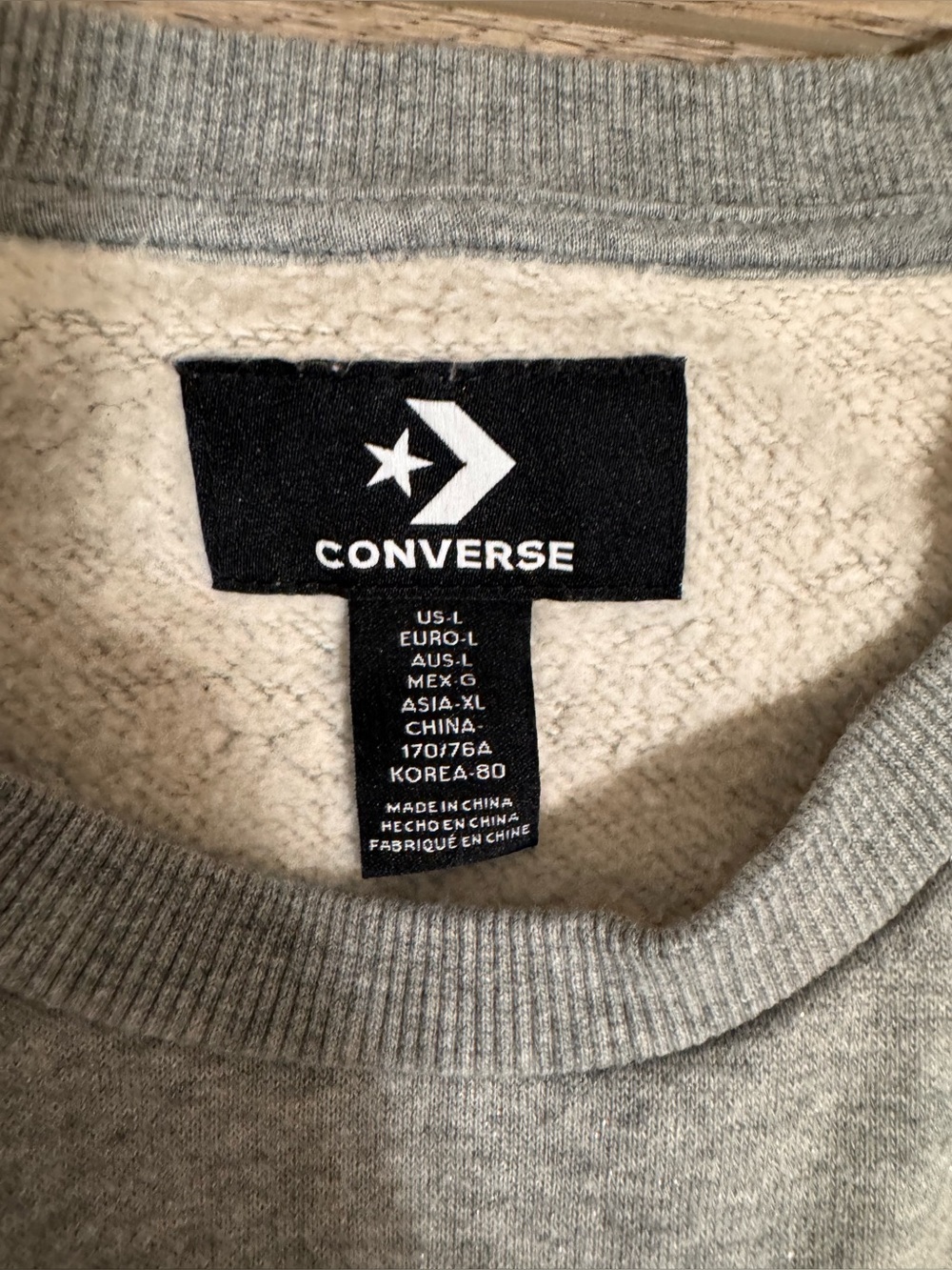 Converse Women’s L Gray Metallic Logo Sweatshirt Dress Tunic Pockets - Picture 4 of 4